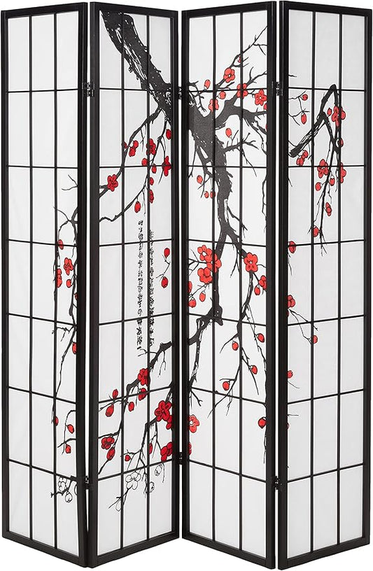 Japanese 4-Panel Shoji-Style Room Divider