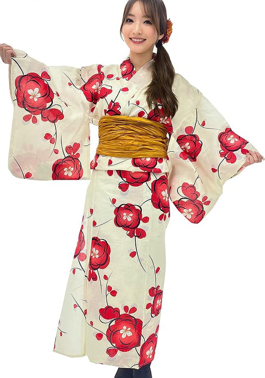 Traditional Cotton Women's Yukata Robe